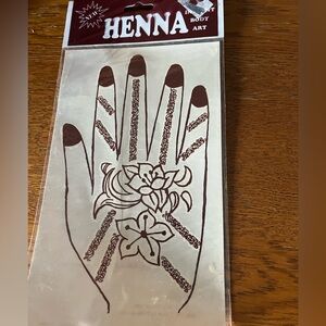 Henna Body Art Stencil - Brown Floral Design